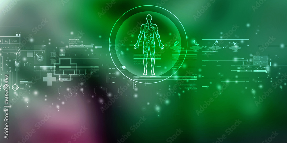 Obraz premium 2D illustration medical structure background