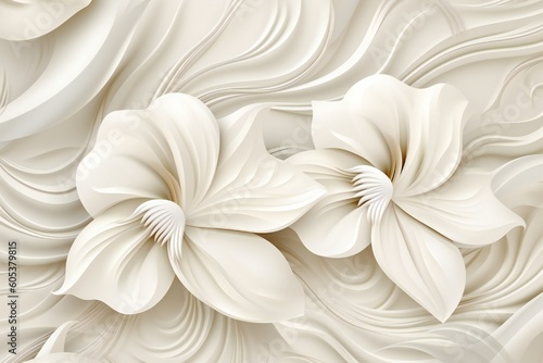 Elegant Ornamental Floral 3d Texture Generative AI  © LayerAce.com