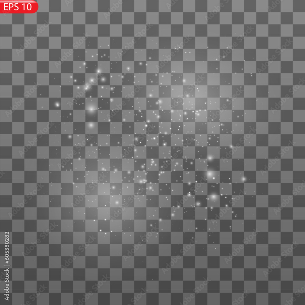 Vector realistic falling snowflakes or snow on transparent background. Vector realistic falling snowflakes or snow on transparent background.