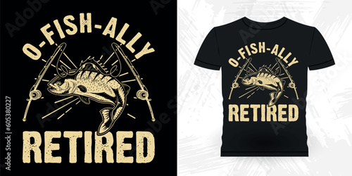 Funny Fishing Retirement Pension Retired Retro Vintage Retirement T-shirt Design