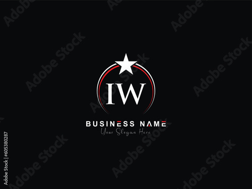 Minimalist Iw star and circle logo, luxury iw wi logo letter design for your shop