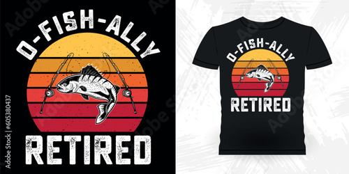 Funny Fishing Retirement Pension Retired Retro Vintage Retirement T-shirt Design
