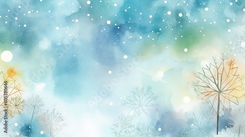 Christmas background in watercolor  generate ai