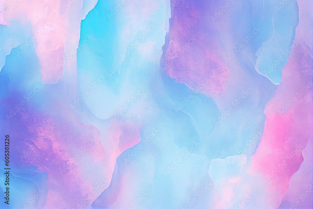 Colorful Pink And Blue Watercolor Abstract Background. Wallpaper. Valentine's Day Banner. Generative AI