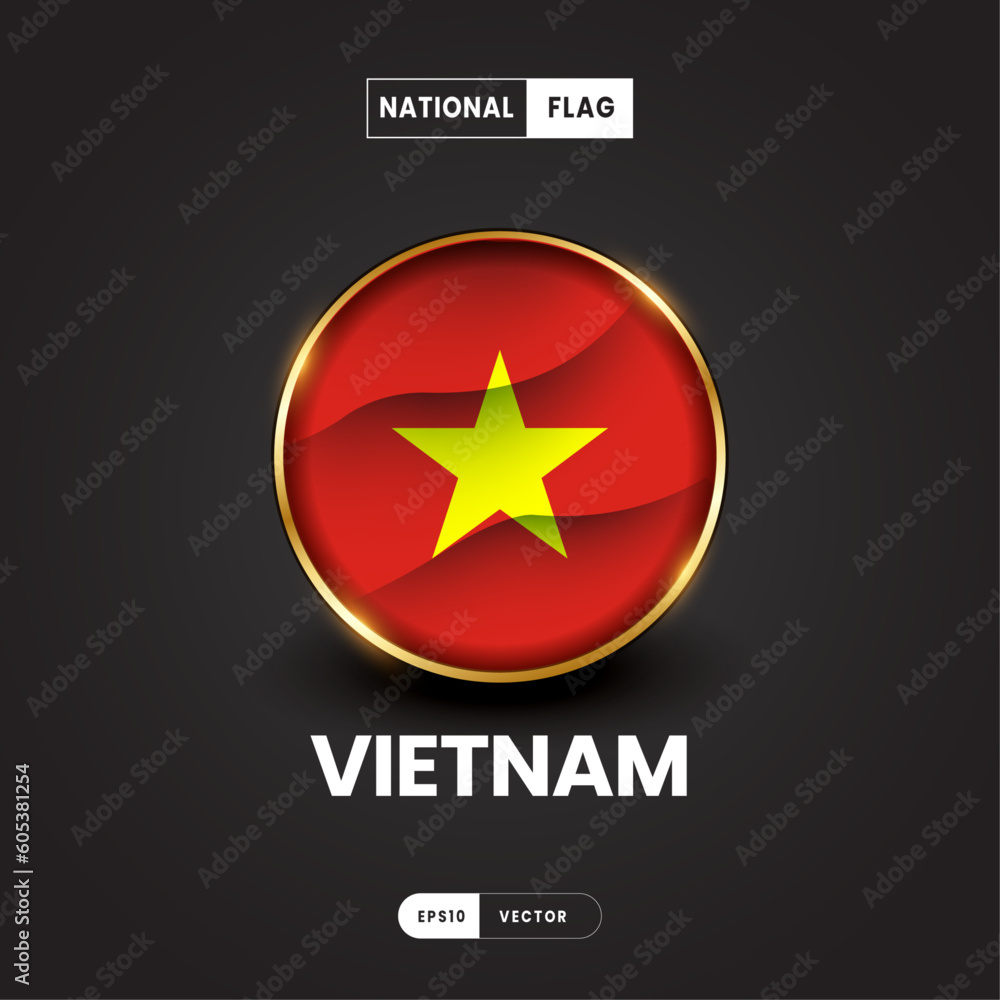Flag of Vietnam vector illustration. Asia Flag 3D EPS10 Flag of Vietnam vector illustration. Asia Flag 3D EPS10