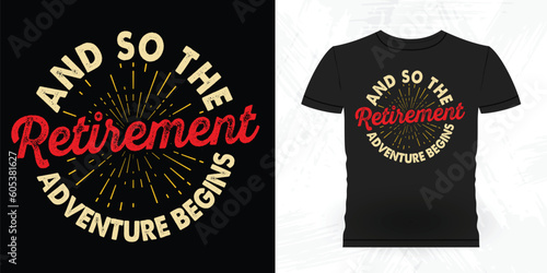 Funny Retirement Pension Retired Retro Vintage Retirement T-shirt Design