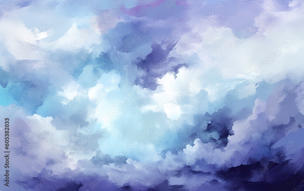 a beautiful watercolor abstract background featuring blue, purple, and pink, in the style of realistic blue skies, sky blue and white, light gray and sky blue, generate ai