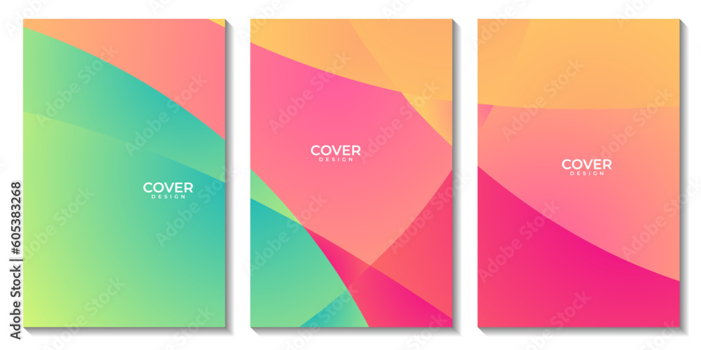 set of flyers with modern abstract colorful background set of flyers with modern abstract colorful background