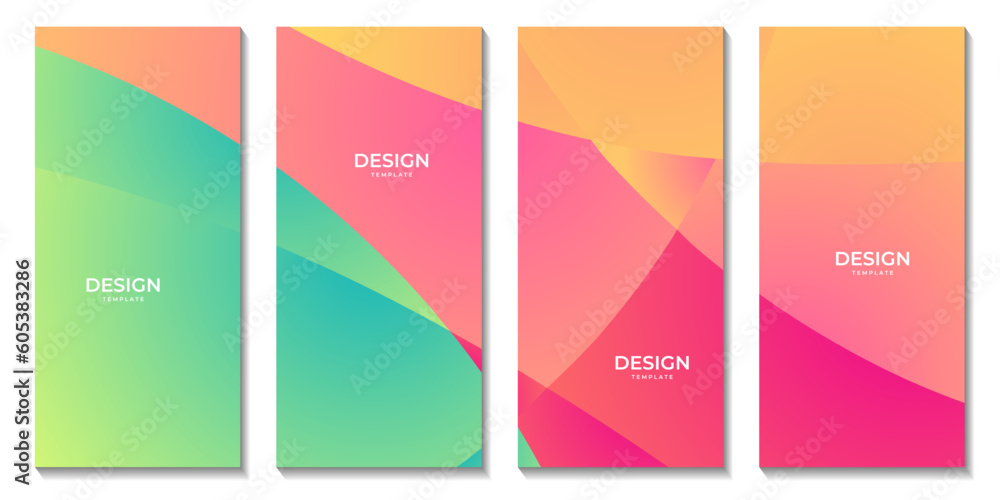set of brochures with modern abstract colorful background
