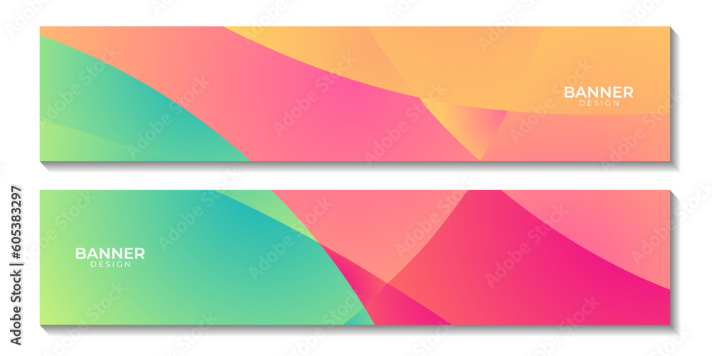 set of banners modern abstract colorful background