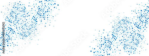 Geometric blue abstract background frame. Vector texture of chaotic hexagons, particles, fragments. A group of cells, an information grid. Poster for business, technology, medicine, presentations.