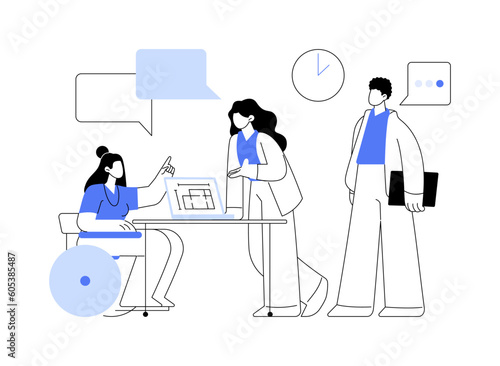 Inclusion at a workplace abstract concept vector illustration.