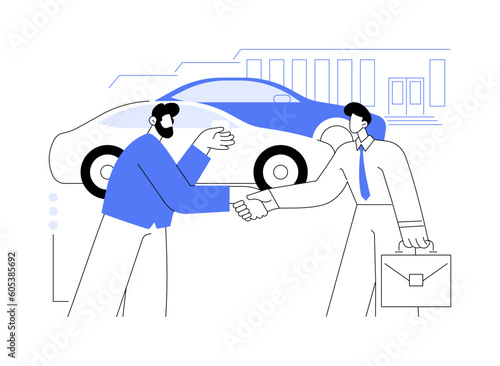 Franchise dealership abstract concept vector illustration.