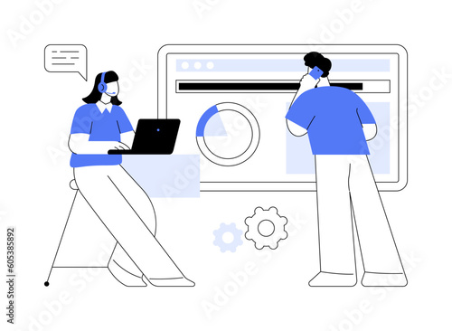 Installation assistance abstract concept vector illustration.