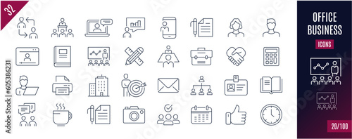 Best collection office line icons. Teamwork, Manager,..
