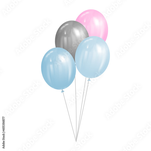 bunch of colored balloons vector illustration. Eps 10