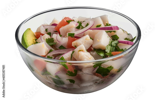Ceviche on transparent background. Generative AI.