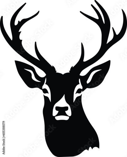 Deer Logo Monochrome Design Style 