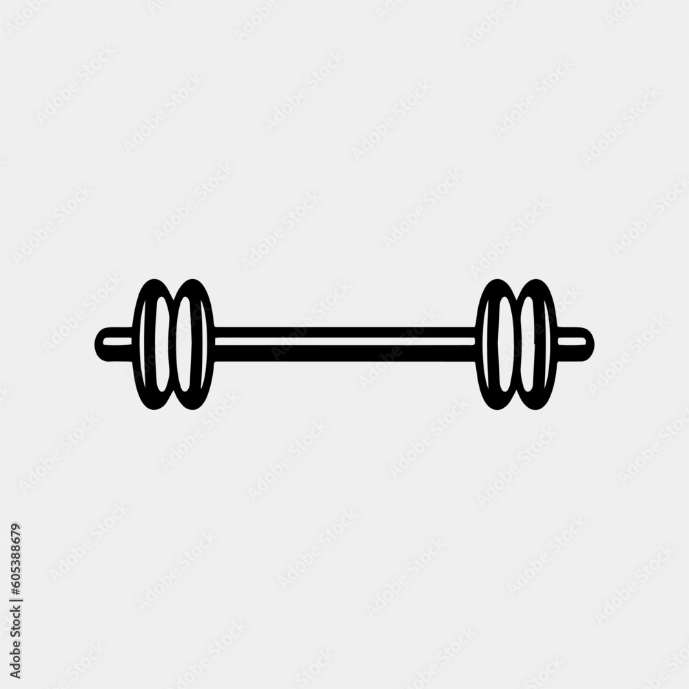 Barbel, Dumbbell Gym Icon on white background