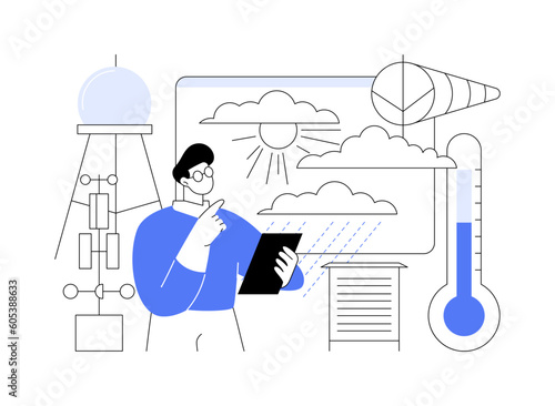 Meteorology abstract concept vector illustration.