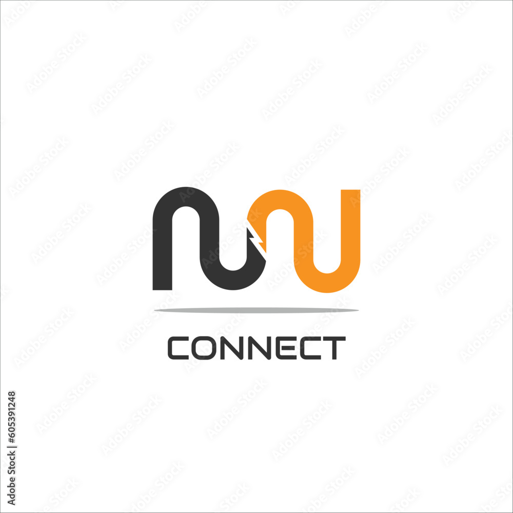 letter NN connect logo concept vector design letter NN connect logo concept vector design