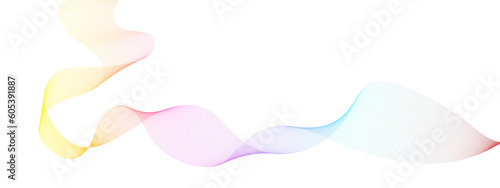 Abstract colorful flowing wave curved lines, frequency wavy sound, technology curve line on white background. Design used for technology, science, banner, template, wallpaper, business and many more.