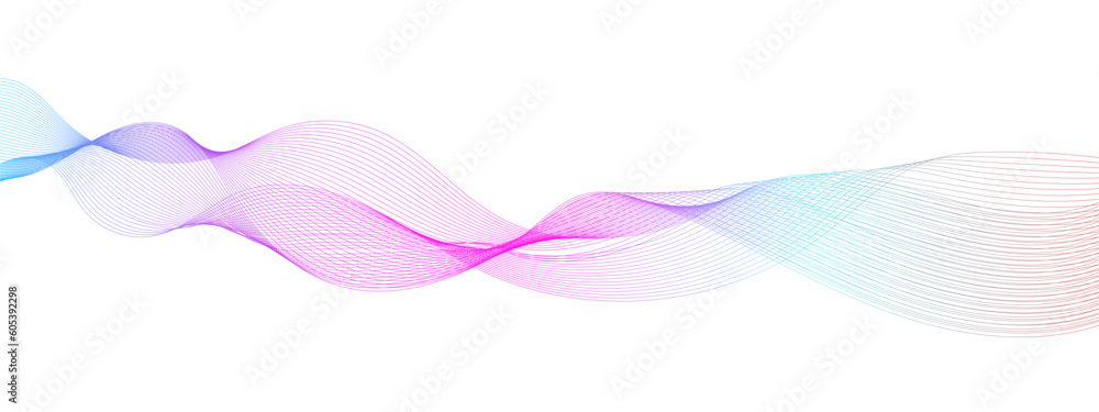 Abstract colorful flowing wave curved lines, frequency wavy sound, technology curve line on white background. Design used for technology, science, banner, template, wallpaper, business and many more. Abstract colorful flowing wave curved lines, frequency wavy sound, technology curve line on white background. Design used for technology, science, banner, template, wallpaper, business and many more.