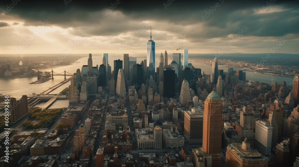 View of New York city. Generative Ai