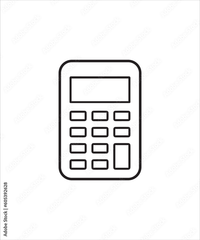 Calculator icon on white background. Calculator icon on white background.