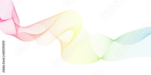 Abstract colorful glowing wave curved lines background.  Abstract frequency sound wave lines and technology curve lines background. Design used for banner, template, science, business and many more.
