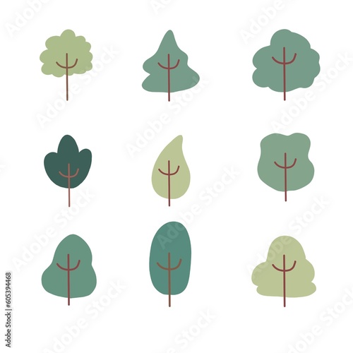 Set of tree cartoon