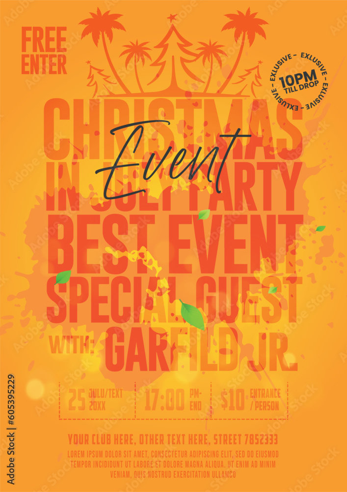 Party Christmas in July Poster Template Party Christmas in July Poster Template