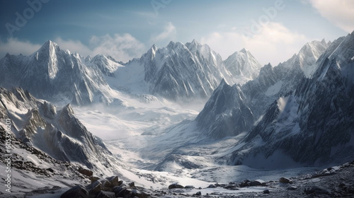 Wallpaper Mural Mountains at winter. Generative Ai Torontodigital.ca