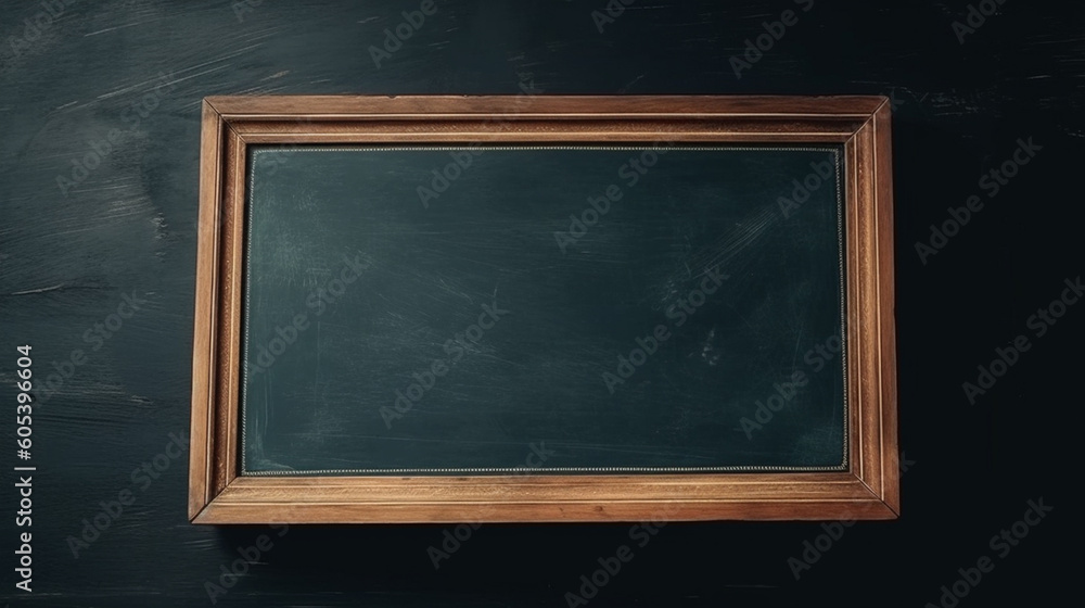 Empty wooden chalkboard. Generative Ai