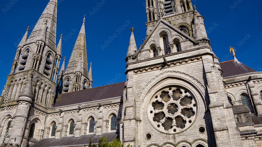 The Cathedral of the Anglican Church in Cork. Cathedral of the 19th century in the Neo-Gothic style. Cathedral Church of St Fin Barre, Cork - One of Ireland’s Iconic Buildings.