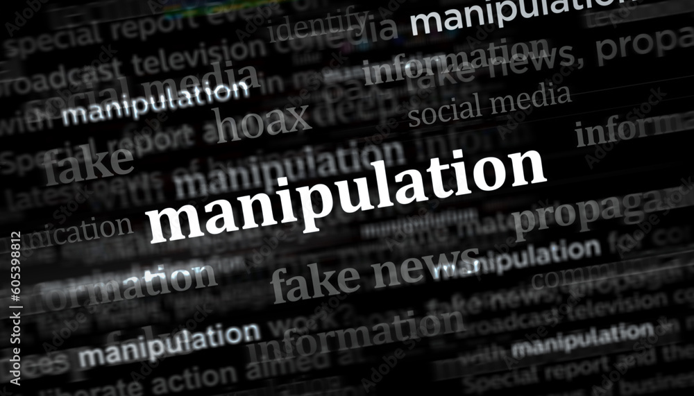 Manipulation disinformation and deep fake news headline titles media 3d illustration Manipulation disinformation and deep fake news headline titles media 3d illustration