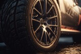 Athletic car tires. Generative AI