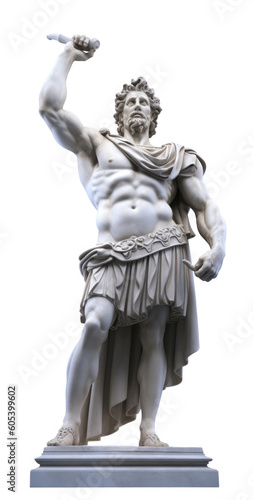 Greek marble god statue isolated on a white background, AI generated © Tatiana