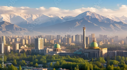 Panoramic view of Almaty city, Kazakhstan photo