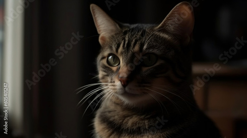 National Adopt a Cat Month. Cute cat from up close. Generative AI  © GaMe
