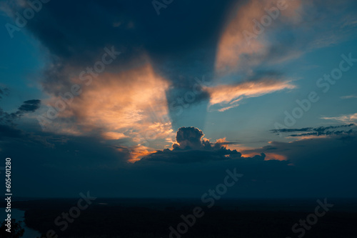 Real amazing sunset sky wit...