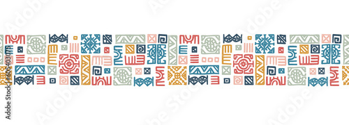 Hand drawn abstract seamless pattern, ethnic background, african style - great for textiles, banners, wallpapers, wrapping - vector design