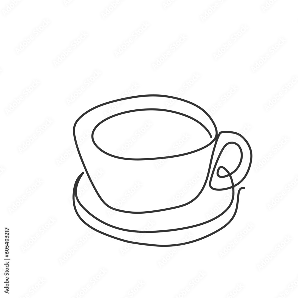 Continuous line art or One Line Drawing of coffee,warm. and Coffees cup shop concept Continuous line art or One Line Drawing of coffee,warm. and Coffees cup shop concept