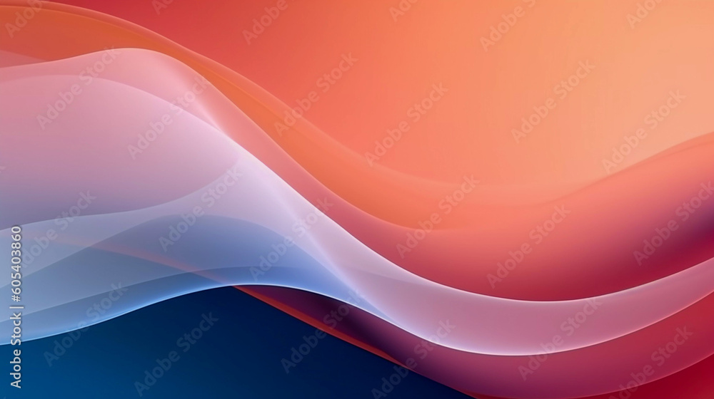 Abstract wave background, soft pink and bright orange wave, Generative AI Abstract wave background, soft pink and bright orange wave, Generative AI