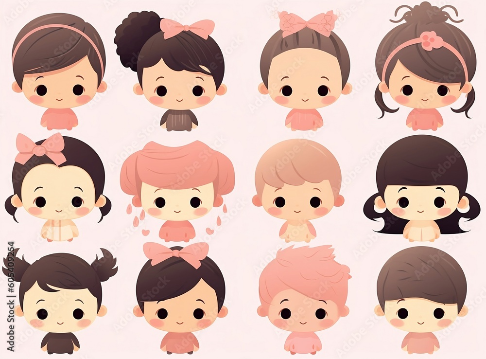 cute and minimal clip art illustrator baby , little boy , little girl in pink pastel color on plain background with high resolution. cute and minimal clip art illustrator baby , little boy , little girl in pink pastel color on plain background with high resolution.