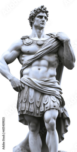 Greek marble god statue isolated on a white background  AI generated