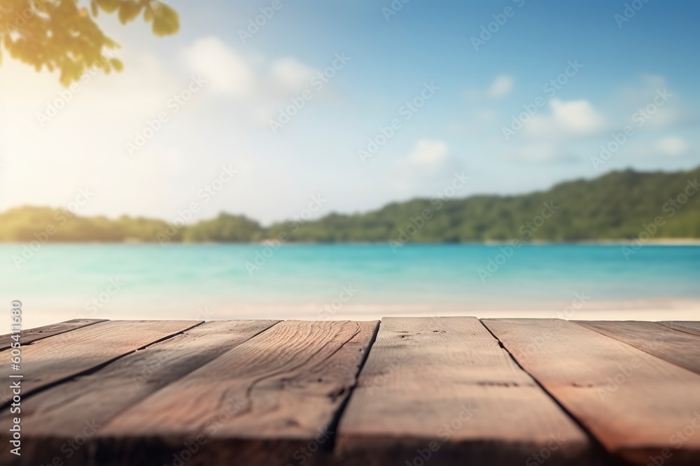 Fototapeta premium wooden pier on the beach