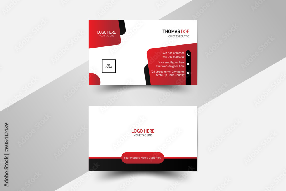 Personal visiting card with company logo. Creative , modern and professional business card print template. Vector illustration Personal visiting card with company logo. Creative , modern and professional business card print template. Vector illustration