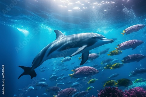 dolphins in the sea © MstAsma