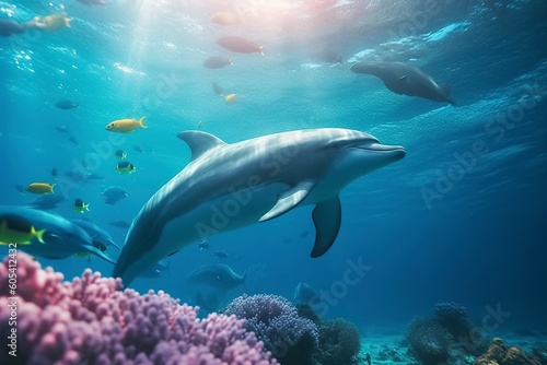 dolphins in the sea